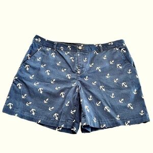 Dockers Women's Navy Blue Anchor Shorts Size 8